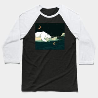 Polar Bear and the Moon Baseball T-Shirt